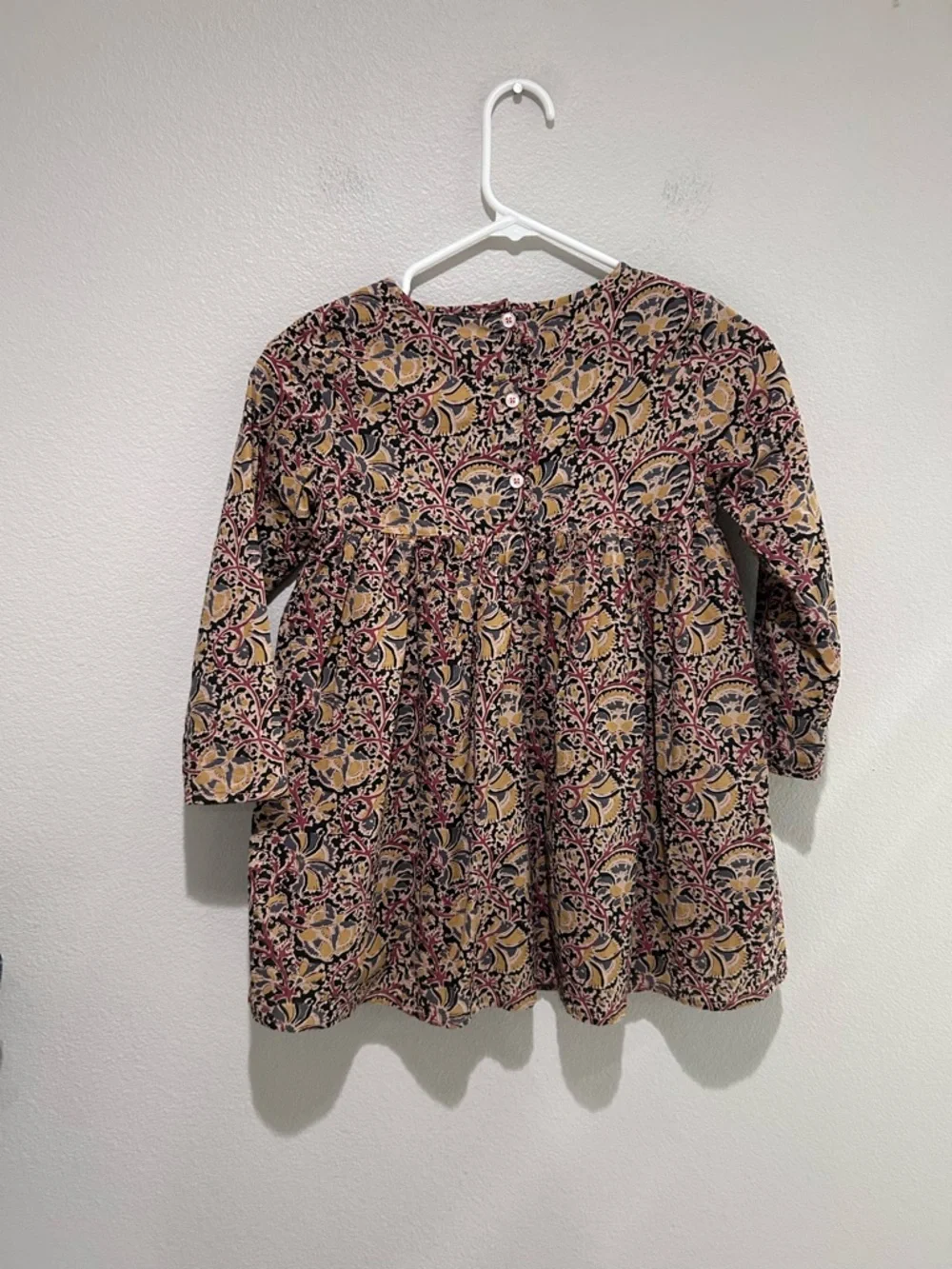 Louise Misha 100% cotton Girls Floral Long Sleeve Swing Dress